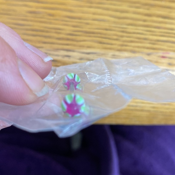 Purple/green/white Tongue Ring - Picture 2 of 2
